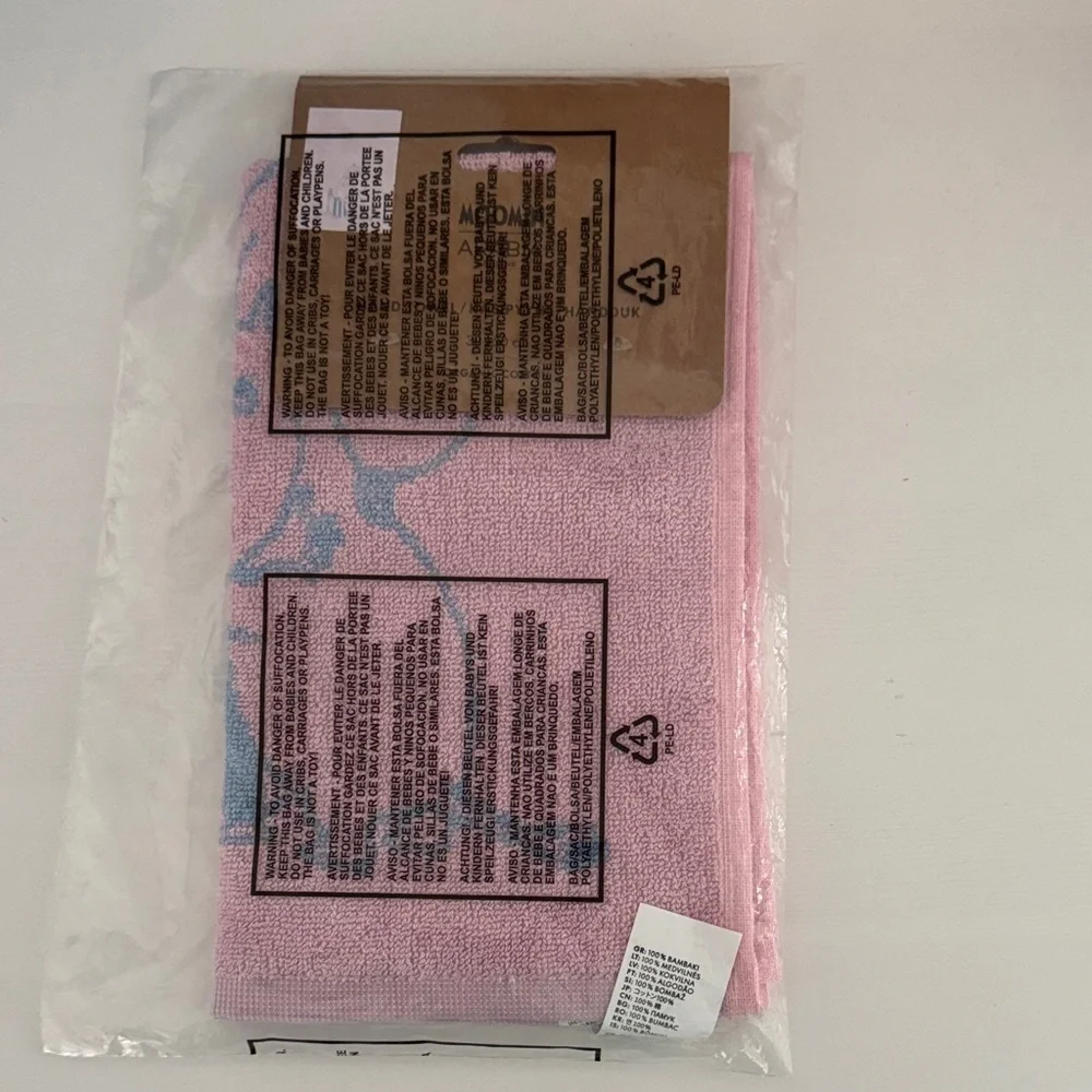 Moomin Arabia Hand Towel Organic Cotton Family Time NIB